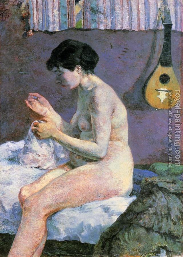 Paul Gauguin : Study of a Nude, Suzanne Sewing